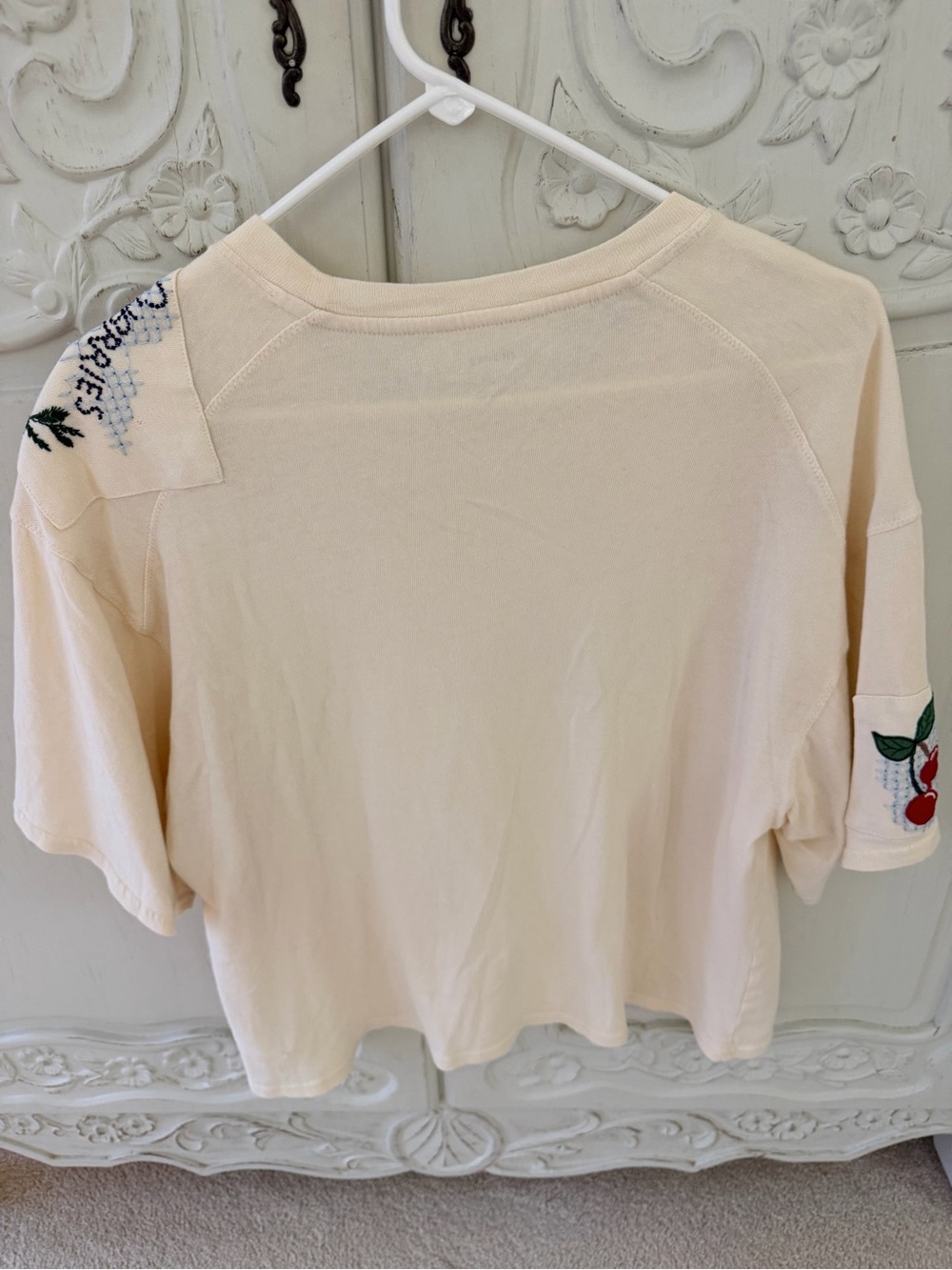 Anthropologie Maeve Fruit Patch Cream Short Sleeve Top - Picture 7 of 7